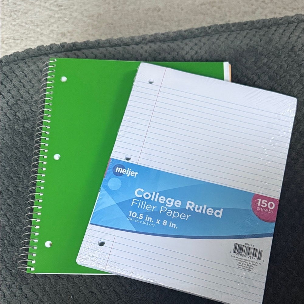 COLLEGE RULED PAPER AND 5 SUBJECT NOTEBOOK